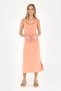 Women's Salmon Crew Neck Knitted Dress 50285874 -Vr047 - 3