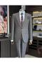 Italian Style Plaid Jacket Pants Suit Brown T10720