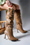 Bhelzilo Women's Heeled Boots 00128511 Mink Skin - 2