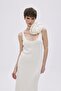 Ecru Textured Long Knitwear Dress - 3