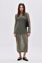 Green Glitter Long Knitwear Dress