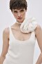 Ecru Textured Long Knitwear Dress - 4