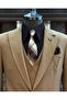 Italian Style Jacket Vest Pants Suit Mink T12006 - 2