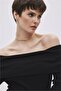 Black Off-the-Shoulder Knitwear Dress - 3