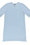 Plain Light Blue V Neck Half Sleeve Knee Length Comfortable Home Dress Nightgown - 3