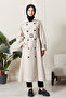 Apolet Detailed Waterproof Fabric Belted Intermediate Women's Trench Coat