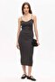 Anthracite Cotton Midi Knitwear Dress