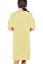 Plain Light Yellow V Neck Half Sleeve Knee Length Comfortable Home Dress Nightgown - 2