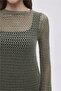 Green Glitter Long Knitwear Dress - 3