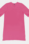 Plain Fuchsia V Neck Half Sleeve Knee Length Comfortable Home Dress Nightgown - 3