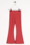 High Waist Flare Leg Ribbed Dried Rose Color Girl's Leggings - 3