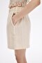 Beige Striped Shorts - 4
