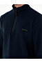 Navy Blue Regular Fit Half Zipper Fleece Sweatshirt 50298973-Vr033 - 7