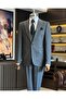 Italian Style Jacket Vest Pants Suit Black T12853