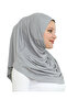 Ready to Wear Turban Soft Headscarf Shawl - Gray - 4