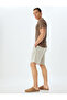 Linen Blend Shorts Skinny Chino Pocket Detail Buttoned - 2