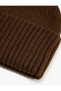Elastic Knitted Beret with Wide Layers on the Edges - 5