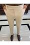 Slim Fit Bel Detailed Trousers Ecru T10562 - 3