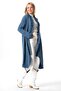 Long Sleeve Mystery Autumn and Winter Asymmetric Cut Double Muslin Jacket Indigo Indg - 5