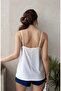 Women's White Strap Ruched Stylish Blouse - 5
