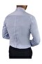 Italian Style Slim Fit Pointed Collar Satin Men's Shirt Blue T7215 - 4