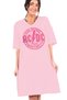 Acdc Pink V-Neck Half Sleeve Knee Length Comfortable Home Dress Nightgown in the Circle