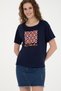 Navy Blue Women's T-Shirt - Crew Neck50286051-VR033 - 3