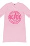 Acdc Pink V-Neck Half Sleeve Knee Length Comfortable Home Dress Nightgown in the Circle - 2