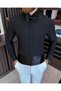 Italian cut slim fit groom suit horse collar men's shirt Black T7525