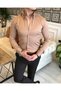 Italian Style Slim Fit Mock Neck Satin Men's Shirt Mink T5104