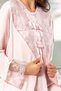 2375 Women's Pregnant Maternity Dressing Gown Nightgown Set-powder - 3