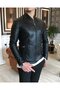 100% Original Lamb Leather Coat Jacket Black T4314