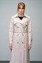 Double-Breasted Leather Trench Coat with Cape and Epaulet Detail Taş 6608 - 5