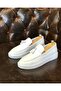 Italian style inner and outer natural leather men's shoes White T9642 - 3