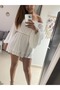 Madonna Collar Off-Shoulder Pleated Elastic Exotic Women's Shorts Jumpsuit - 8