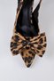 Women's Bow Detail Tan Leopard ZARA Fabric Heeled Shoes 7 cm Heeled Shoes - 5