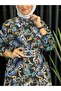 Patterned Chiffon Flared Dress - 7