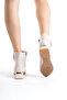 Short Heeled Zippered Stone Detailed Women's Beige Booties - 5