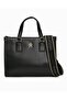 Women's Leather Brand Logo Zippered Daily Use Black Shoulder Bag AW0AW15977-BDS