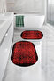 Digital Washable Non-Slip Base Classic Model Oval Bath Mat Toilet Set - 8