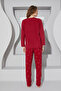 Burgundy Embroidered Bottom-Top Fleece Pajama Set 24223065 - 3