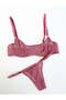 طقم حمالة صدر من التول الشفاف Dried Rose - Underwire