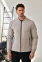 Men's Bomber Collar Jacket Stone - 3