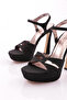 Women's Ankle Strap Heeled Shoes Black Printed 311103564 - 4