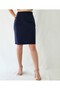 Women's Dark Blue Textured Pencil Skirt - 2