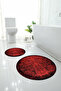 Digital Washable Non-Slip Base Classic Model Round Bath Mat Toilet Set - 8