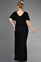 Black Short Sleeve Slit Long Glitter Plus Size Evening Dress ABU39790 - 2