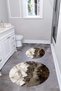 Digital Washable Non-Slip Base Marble Model Round Bath Mat Toilet Set - 7