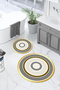 Digital Washable Non-Slip Base Classic Model Round Bath Mat Toilet Set - 8