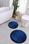 Digital Washable Non-Slip Base Classic Model Round Bath Mat Toilet Set - 6